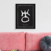 Toile Symbole de la planète Uranus stylisée en argent ma (Insitu(Salon))