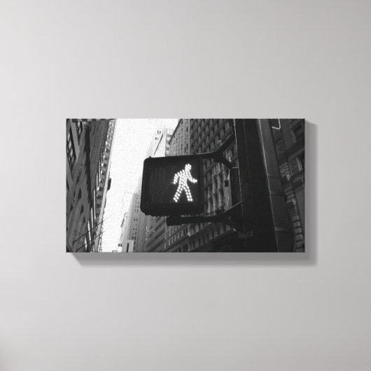 Toile Symbole de marche noir blanc de Manhattan New York (Recto)