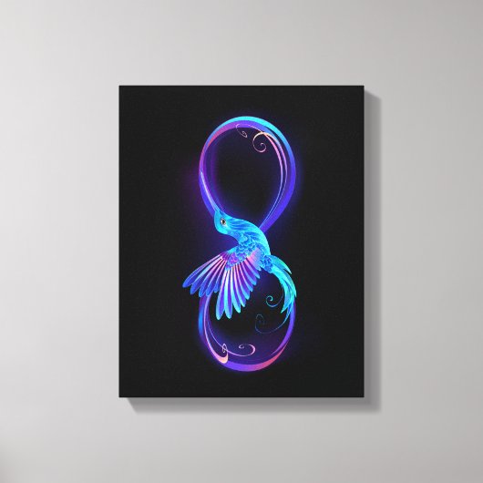 Toile Symbole de Neon Infinity par Glowing Hummingbird (Recto)