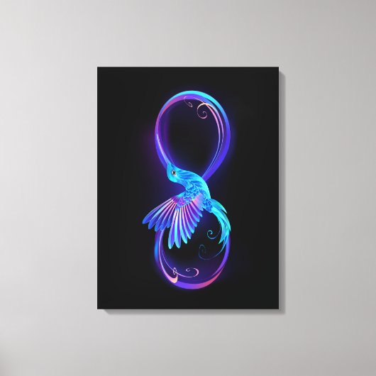 Toile Symbole de Neon Infinity par Glowing Hummingbird (Recto)