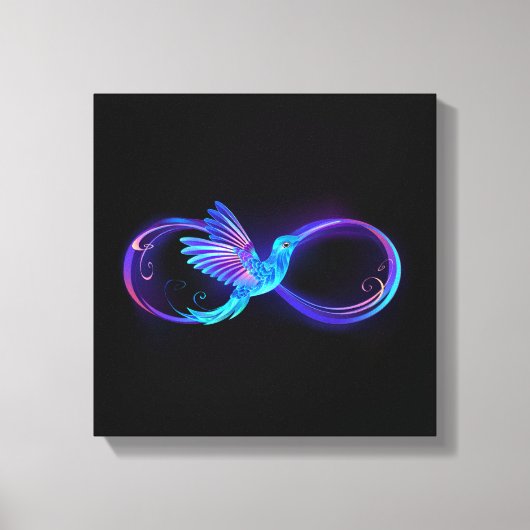 Toile Symbole de Neon Infinity par Glowing Hummingbird (Recto)