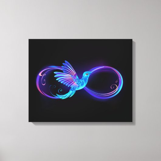 Toile Symbole de Neon Infinity par Glowing Hummingbird (Recto)