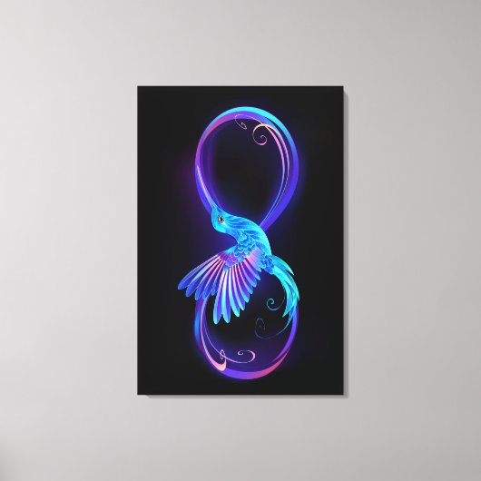Toile Symbole de Neon Infinity par Glowing Hummingbird (Recto)