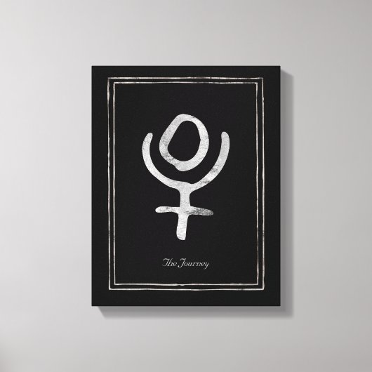 Toile Symbole de planète Pluto stylisée en argent martel (Recto)