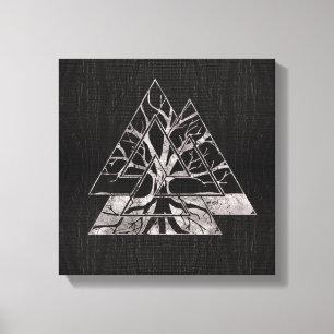 Toile Symbole de Valknut et arbre de la vie - Yggdrasil