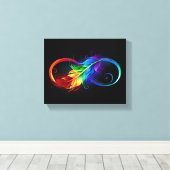 Toile Symbole d'infini avec plume arc-en-ciel (Insitu (Plancher de Bois))