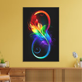 Toile Symbole d'infini avec plume arc-en-ciel (Insitu(Salon))