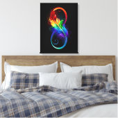 Toile Symbole d'infini avec plume arc-en-ciel (Insitu(Chambre))