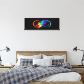 Toile Symbole d'infini avec plume arc-en-ciel (Insitu(Chambre))
