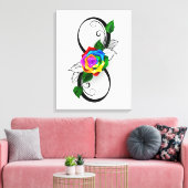 Toile Symbole d'infini avec Rose arc-en-ciel (Insitu(Salon))