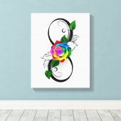 Toile Symbole d'infini avec Rose arc-en-ciel (Insitu (Plancher de Bois))