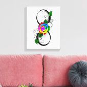 Toile Symbole d'infini avec Rose arc-en-ciel (Insitu(Salon))