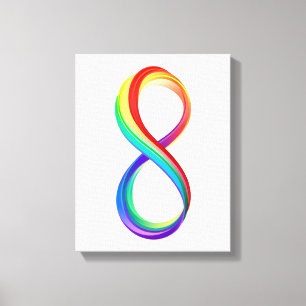 Toile Symbole d'infinité arc-en-ciel stratifié