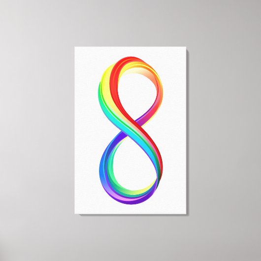 Toile Symbole d'infinité arc-en-ciel stratifié (Recto)