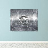 Toile Symbole du cancer du zodiaque en style industriel (Insitu (Plancher de Bois))