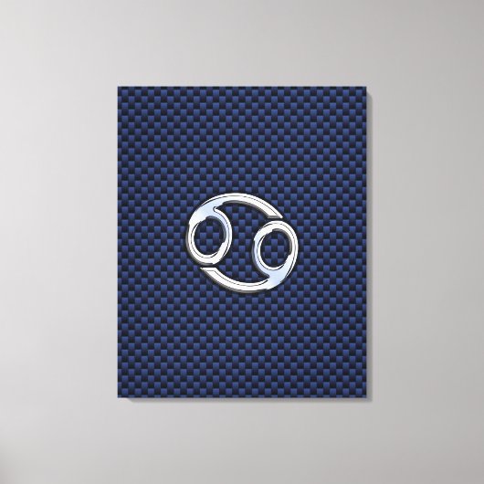Toile Symbole du cancer Zodiac Marine Blue Carbon Fiber  (Recto)