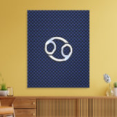 Toile Symbole du cancer Zodiac Marine Blue Carbon Fiber  (Insitu(Salon))