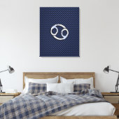 Toile Symbole du cancer Zodiac Marine Blue Carbon Fiber  (Insitu(Chambre))