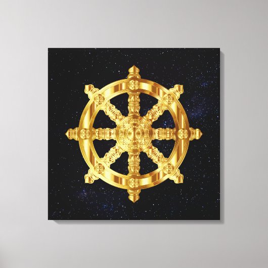 Toile Symbole du dharma d'or Bouddhisme et hindouisme (Recto)