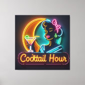Toile SYMBOLE DU NEON DU MILIEU DU SIÈCLE Cocktail Hour  (Recto)