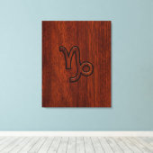 Toile Symbole du Zodiac Capricorn en Mahogany Style prin (Insitu (Plancher de Bois))