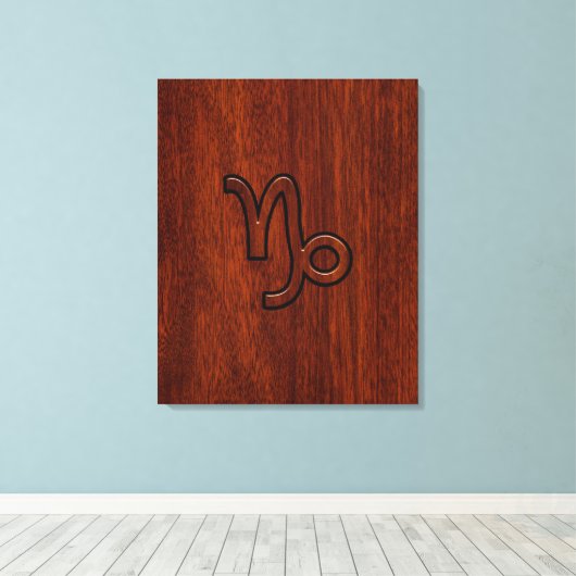 Toile Symbole du Zodiac Capricorn en Mahogany Style prin (Insitu (Plancher de Bois))