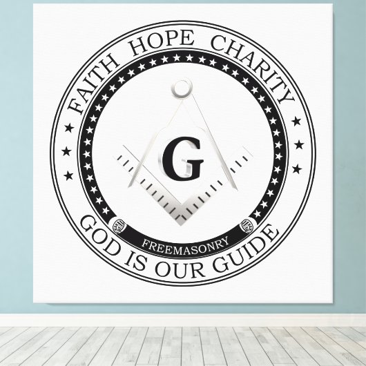 Toile Symbole franc-maçonnerie (Insitu (Plancher de Bois))