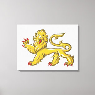 Toile Symbole héraldique de guardant statant de lion