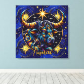 Toile SYMBOLE Horoscope Taurus Zodiaque Astrologie (Insitu (Plancher de Bois))