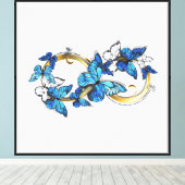 Toile Symbole infini de papillons Morpho bleus (Insitu (Plancher de Bois))