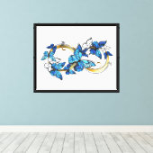 Toile Symbole infini de papillons Morpho bleus (Insitu (Plancher de Bois))