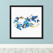 Toile Symbole infini de papillons Morpho bleus (Insitu (Plancher de Bois))