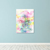 Toile Symbole main HAMSA Aquarelle colorée (Insitu (Plancher de Bois))