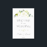 Toile Symbole Mariage de bienvenue à la crème blanche<br><div class="desc">Charmante carte florale crème blanche. Il présente de magnifiques fleurs d'aquarelle crème blanche,  un séparateur fleuri,  le tout sur un arrière - plan blanc. Utilisez l'outil Personnaliser pour ajouter vos informations. Pour les articles correspondants,  s'il vous plaît,  visitez ma collection de Fleurs blanches délicates.</div>