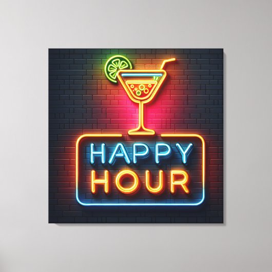 Toile SYMBOLE NEON Happy Hour (Recto)