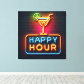 Toile SYMBOLE NEON Happy Hour (Insitu (Plancher de Bois))