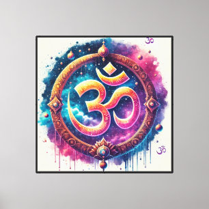 Toile Symbole Om très puissant positivité, hindouisme,
