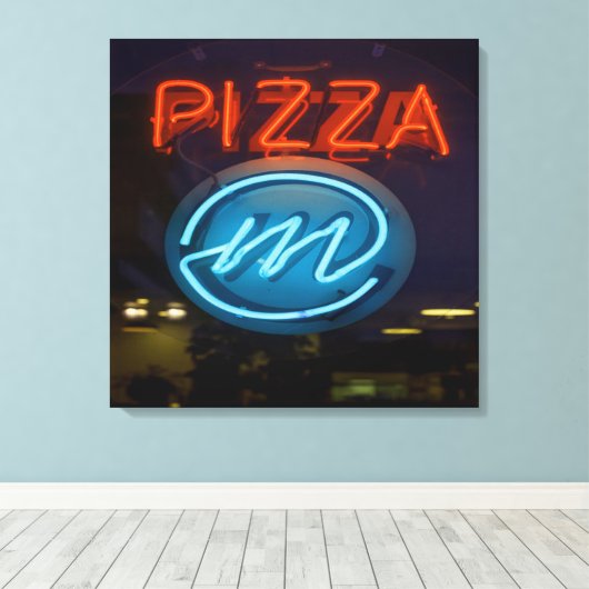 Toile SYMBOLE Pizza Neon (Insitu (Plancher de Bois))
