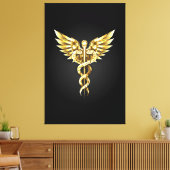 Toile Symbole Polygonal Or Caduceus (Insitu(Salon))