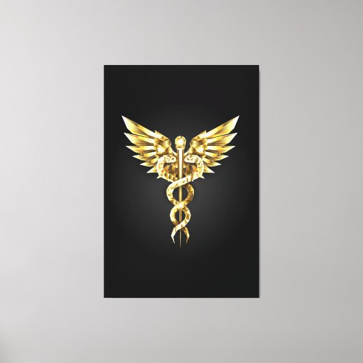 Toile Symbole Polygonal Or Caduceus (Recto)