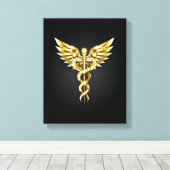 Toile Symbole Polygonal Or Caduceus (Insitu (Plancher de Bois))