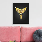Toile Symbole Polygonal Or Caduceus (Insitu(Salon))