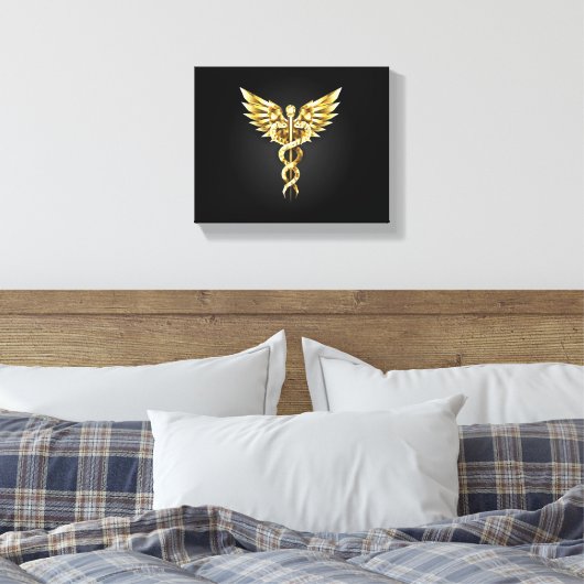 Toile Symbole Polygonal Or Caduceus (Insitu(Chambre))