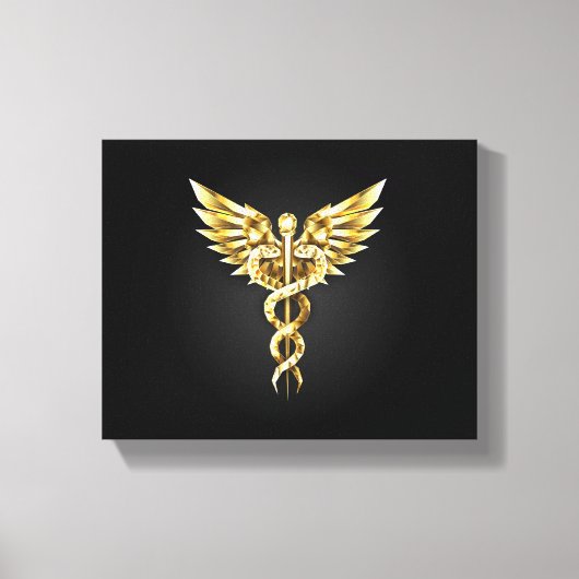 Toile Symbole Polygonal Or Caduceus (Recto)