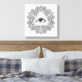 Toile Symbole pyramide des yeux Doodle 6 (Insitu(Chambre))