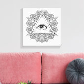 Toile Symbole pyramide des yeux Doodle 6 (Insitu(Salon))