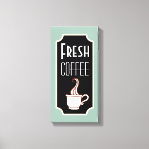 Toile Symbole Retro Mint Café Shop Wall Art Cuisine Sign
