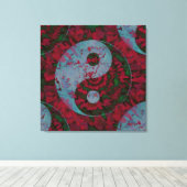 Toile Symbole rouge sang Yin Yang (Insitu (Plancher de Bois))