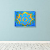 Toile symbole tantrique en or bleu (Insitu (Plancher de Bois))