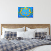 Toile symbole tantrique en or bleu (Insitu(Chambre))